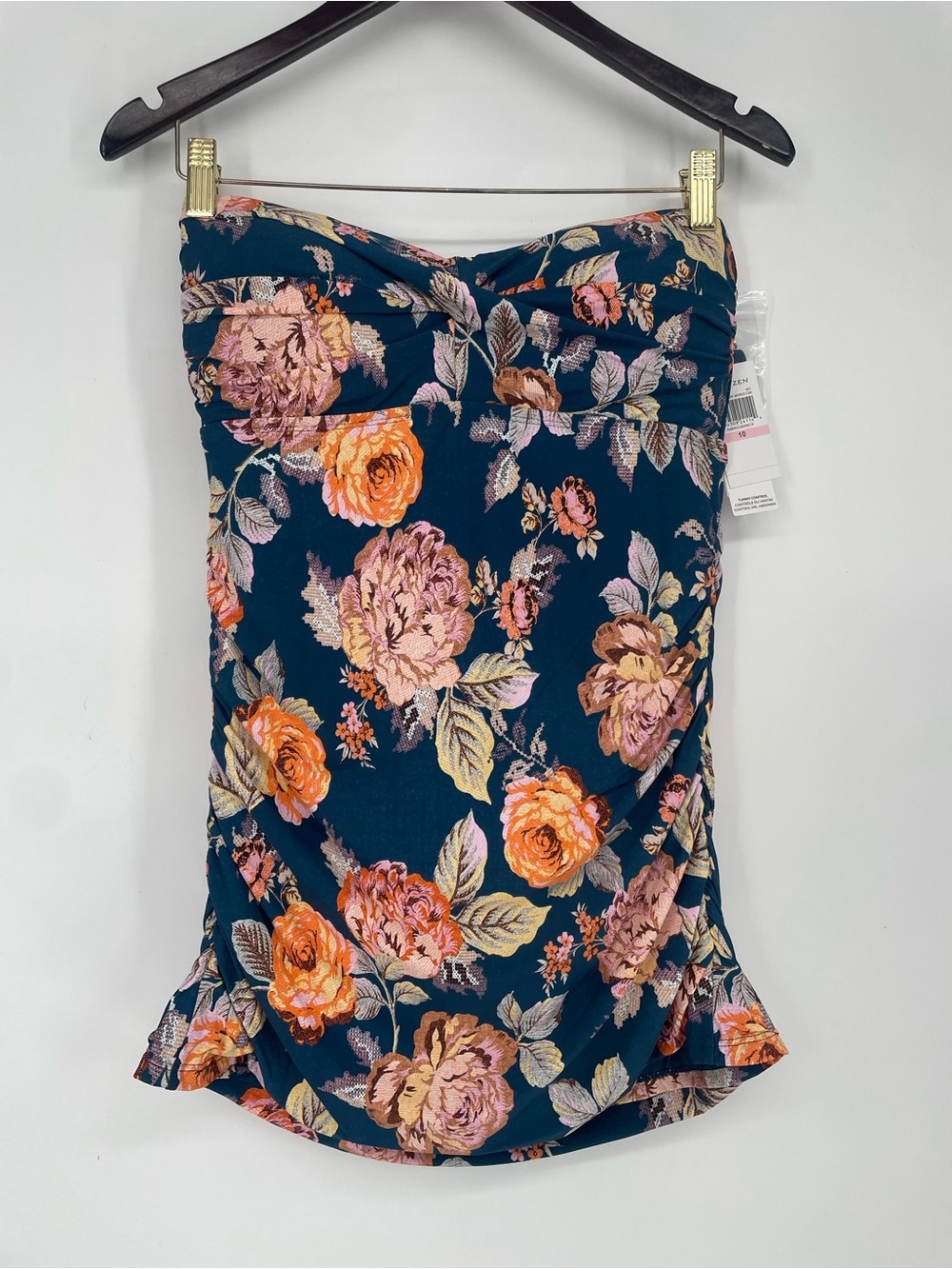 NWT Jantzen Rockin’ Moroccan One Piece Vamp Swimdress Ruched Sides Floral Print - Picture 3 of 11